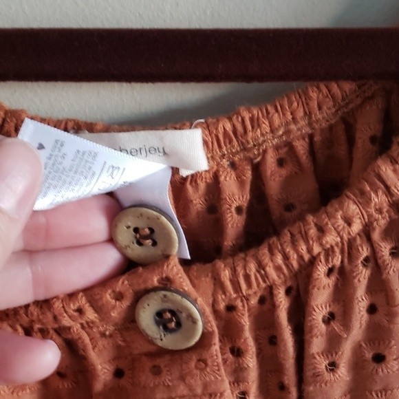 Revolve eberjey Portola Elise Eyelet Dress 100% Cotton Pecan Size Small - Picture 8 of 14